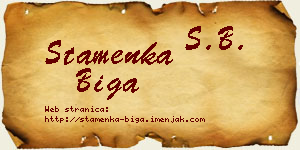 Stamenka Biga vizit kartica